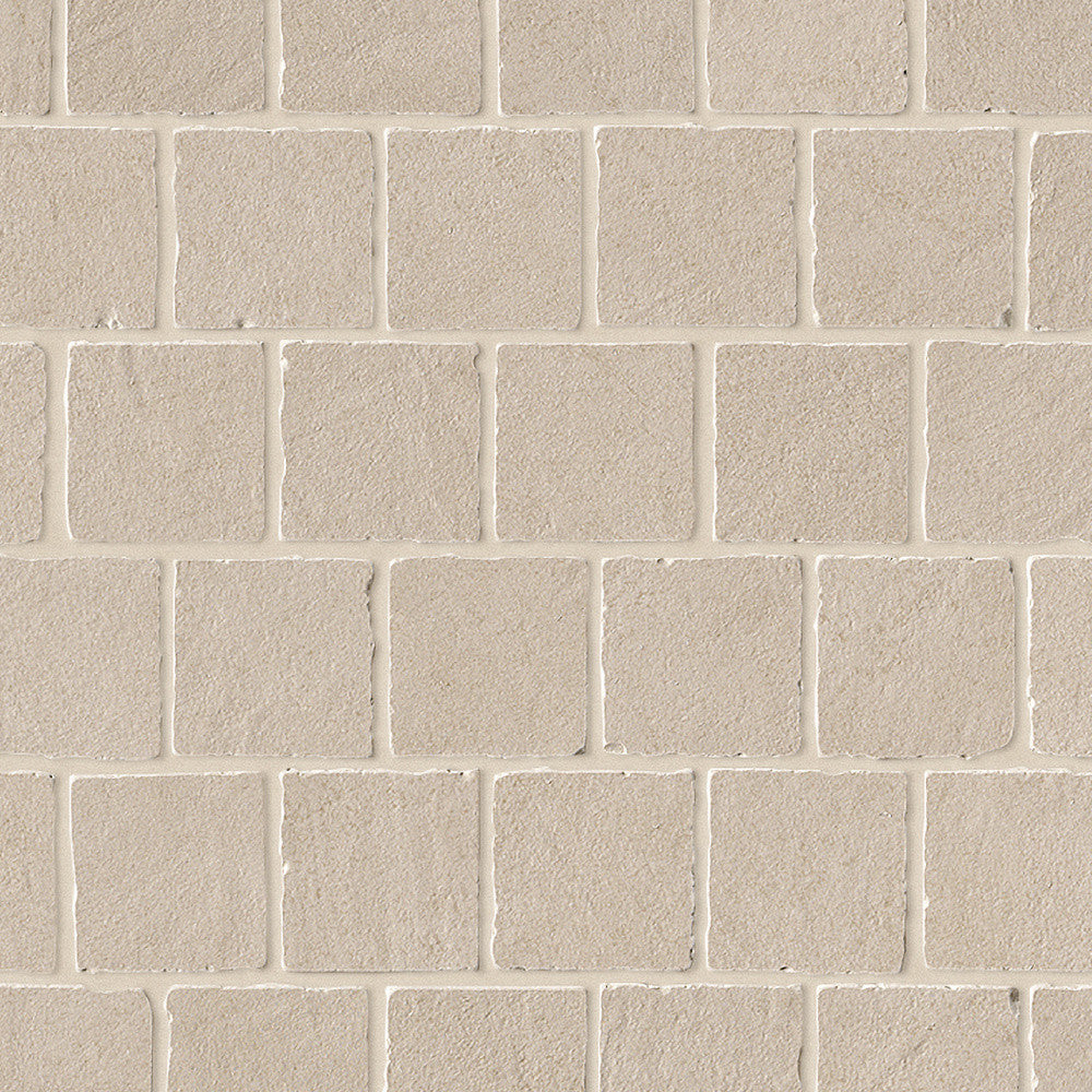 Mosaïque effet Béton Grège Quadra 31x31x0,9 cm Mat Benzaro - Sol et mur intérieur