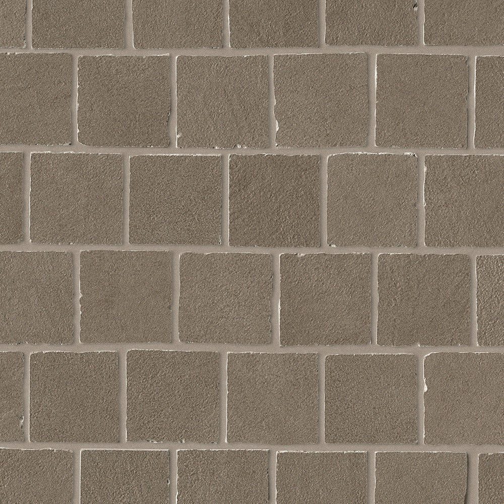 Mosaïque effet Béton Brun Terre Quadra 31x31x0,9 cm Mat Benzaro - Sol et mur intérieur