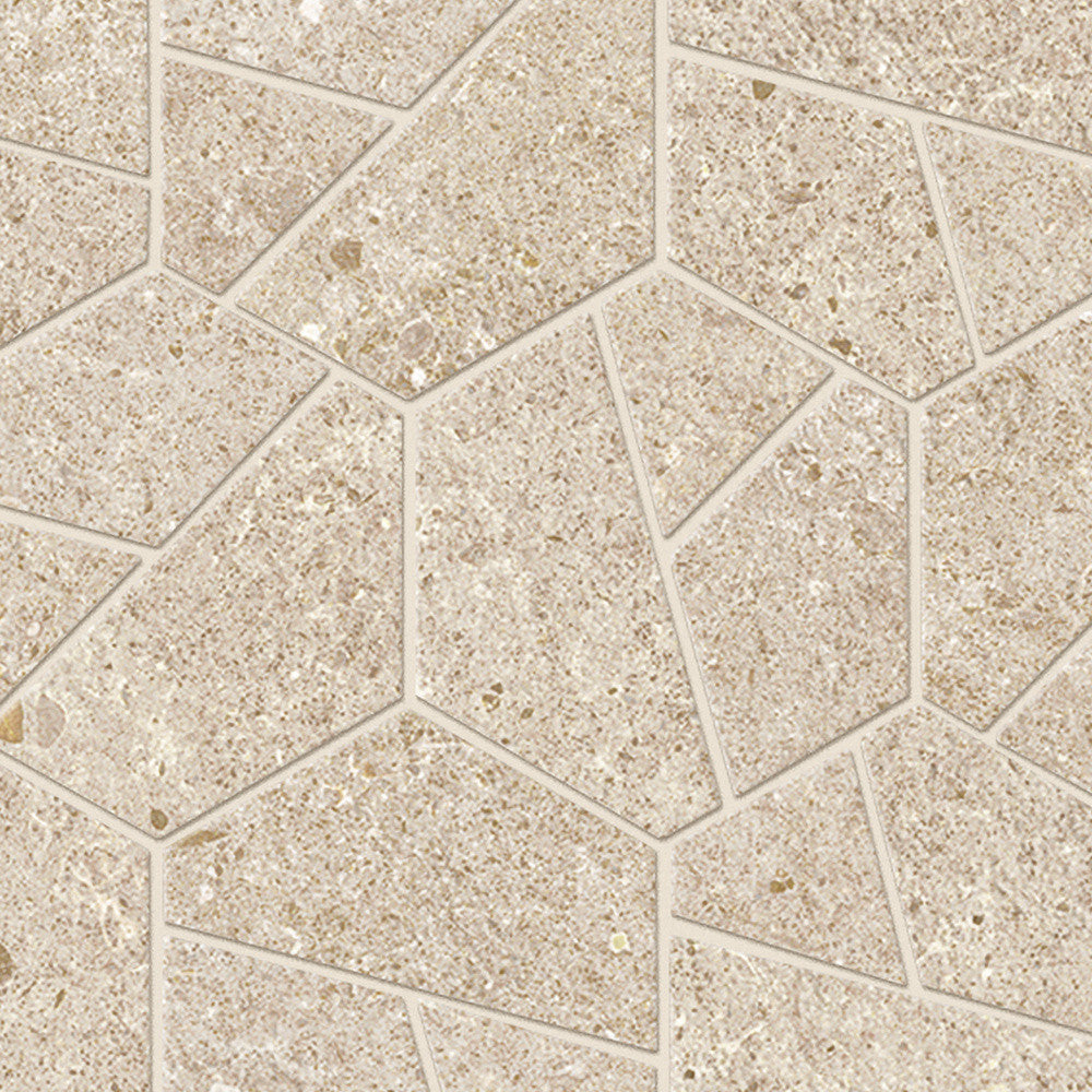 Mosaïque effet Pierre Calcaire Beige Sable Hexa 28,5x25x0,9 cm Mat Domella - Sol et mur intérieur