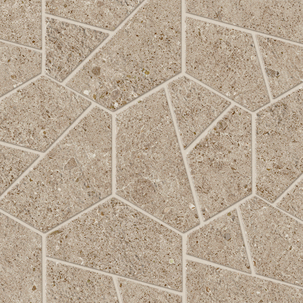 Mosaïque effet Pierre Calcaire Grège Hexa 28,5x25x0,9 cm Mat Domella - Sol et mur intérieur