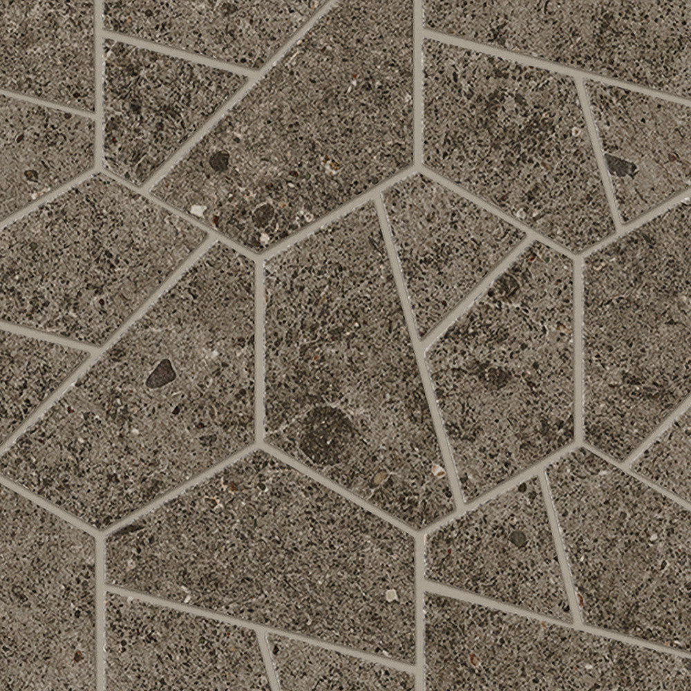 Mosaïque effet Pierre Calcaire Gris Terre Hexa 28,5x25x0,9 cm Mat Domella - Sol et mur intérieur