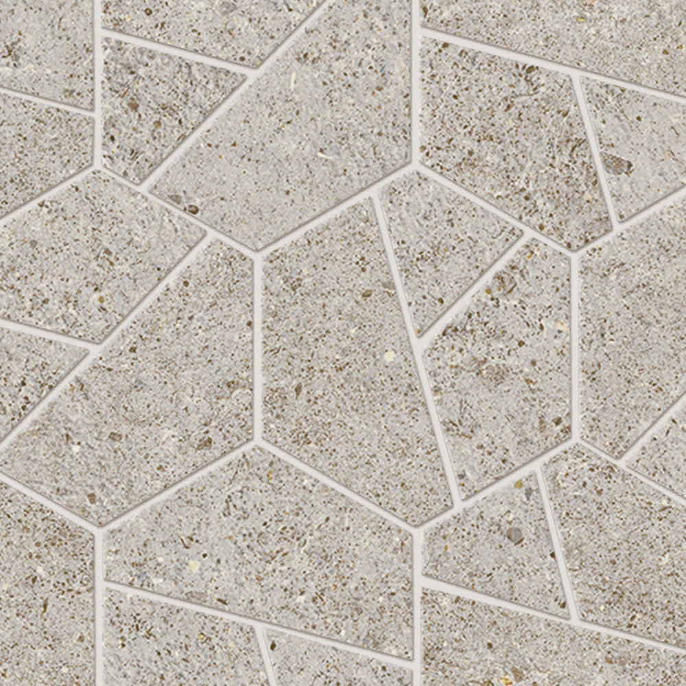 Mosaïque effet Pierre Calcaire Gris Galet Hexa 28,5x25x0,9 cm Mat Domella - Sol et mur intérieur