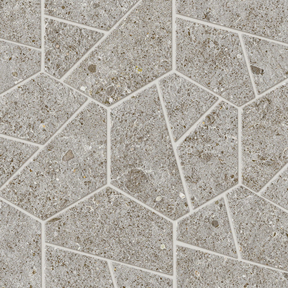 Mosaïque effet Pierre Calcaire Gris Cendré Hexa 28,5x25x0,9 cm Mat Domella - Sol et mur intérieur