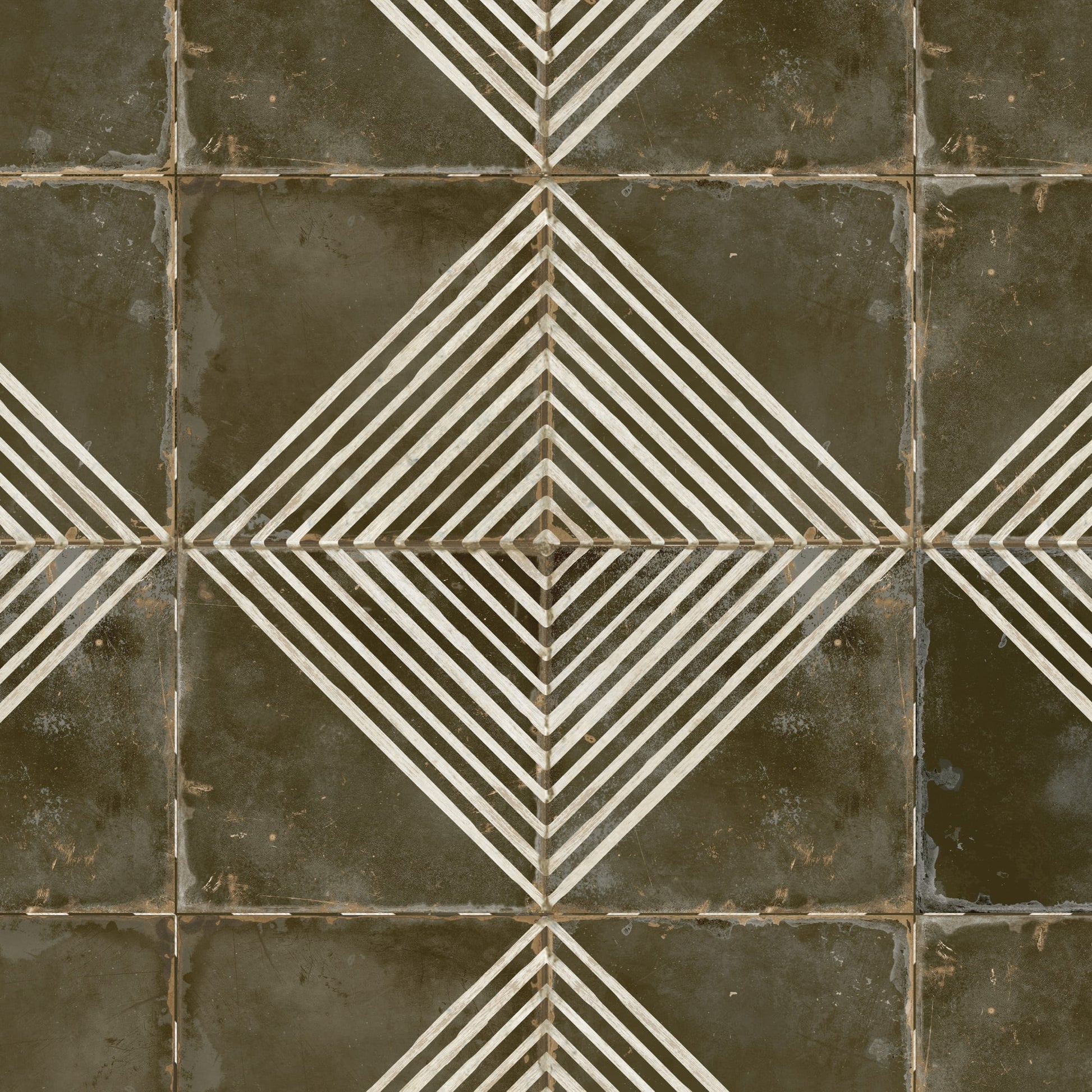 Carrelage Vintage effet Carreau ciment Noir Quadra 45x45x0,95 cm Rovessa - Sol et mur intérieur