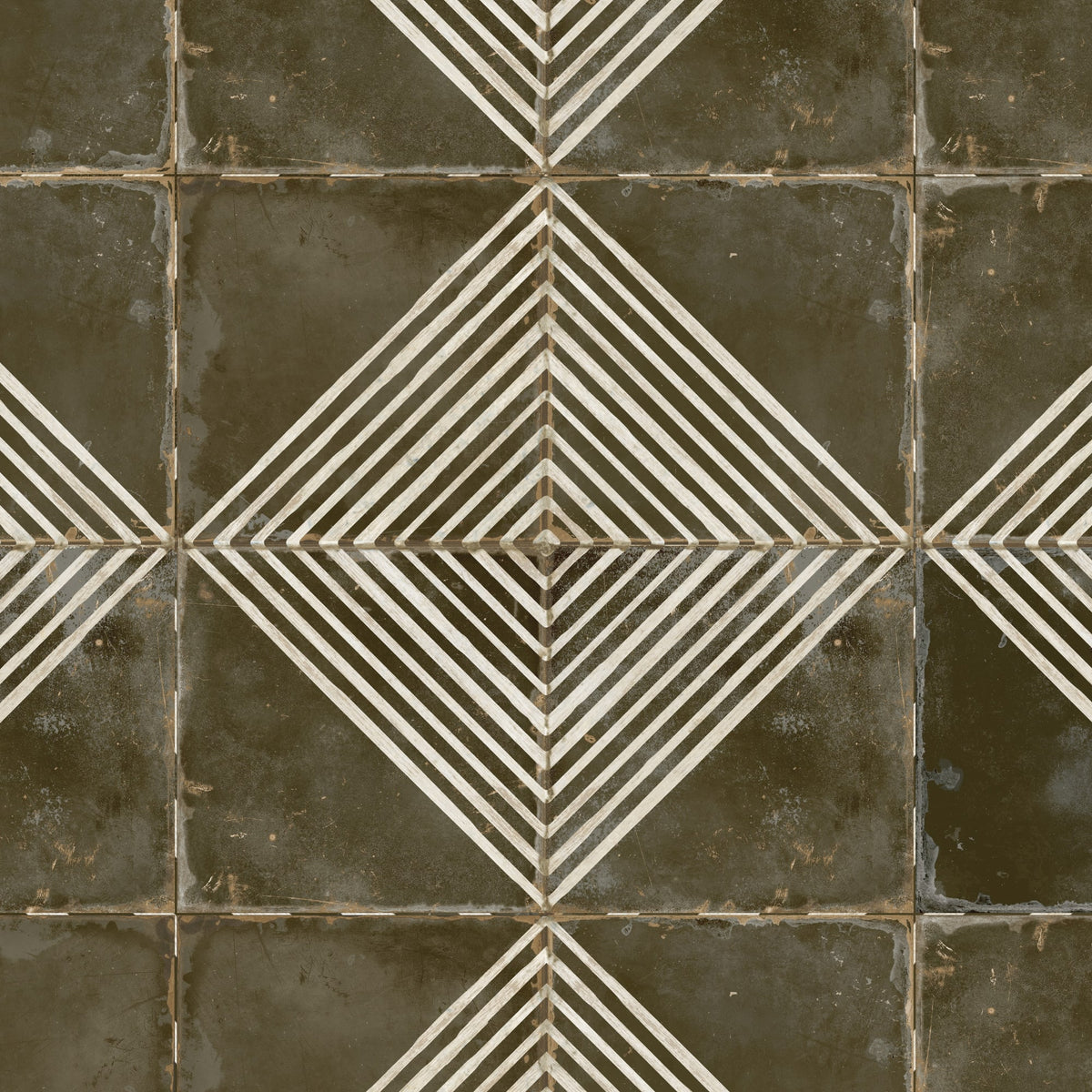 Carrelage Vintage effet Carreau ciment Noir Quadra 45x45x0,95 cm Rovessa - Sol et mur intérieur