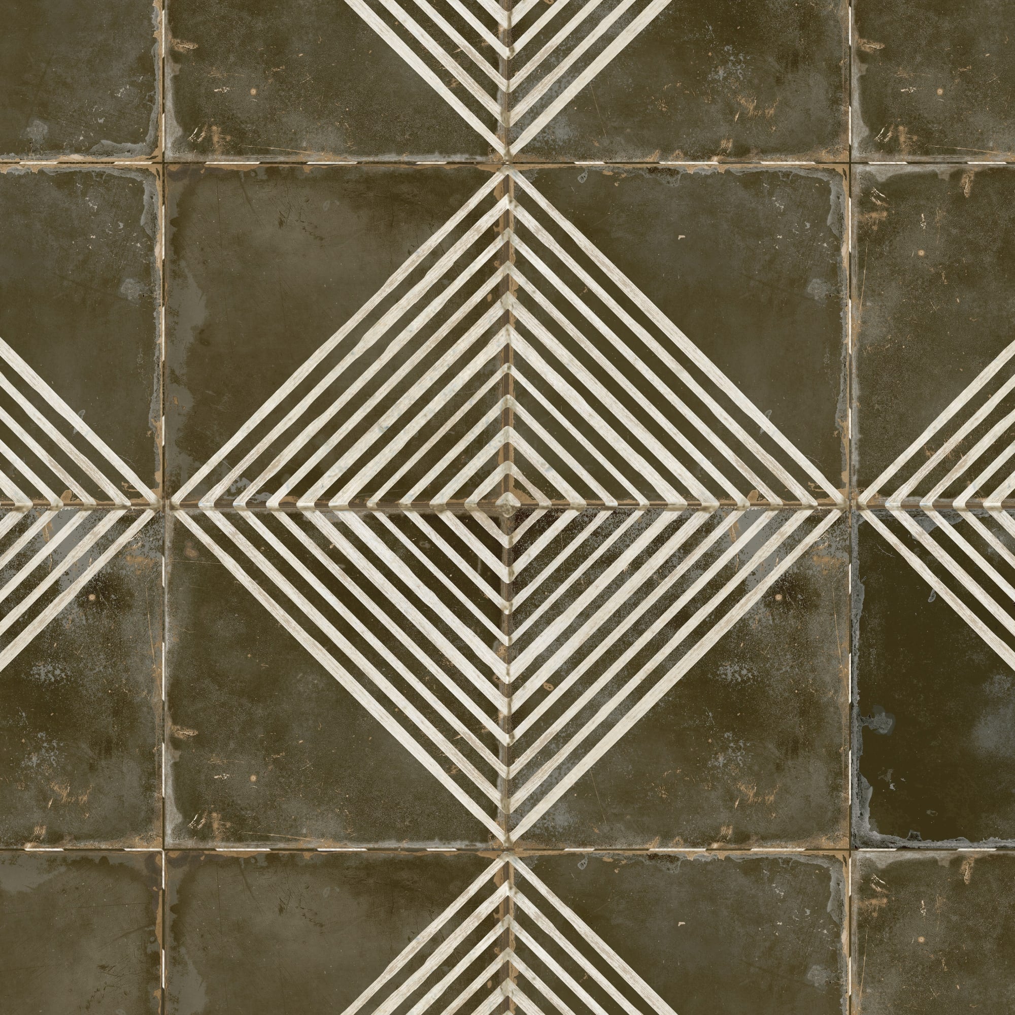 Carrelage Vintage effet Carreau ciment Noir Quadra 45x45x0,95 cm Rovessa - Sol et mur intérieur