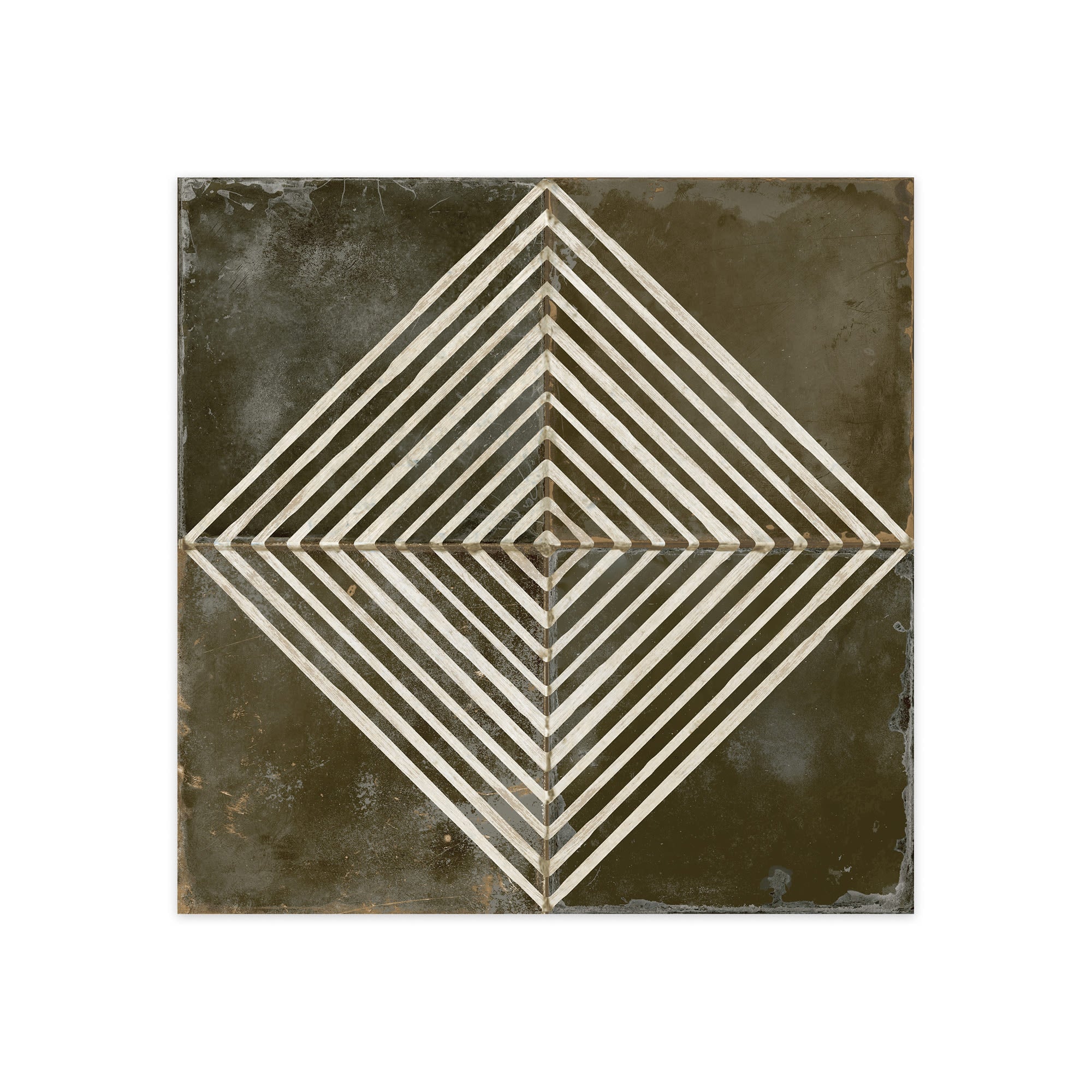 Carrelage Vintage effet Carreau ciment Noir Quadra 45x45x0,95 cm Rovessa - Sol et mur intérieur