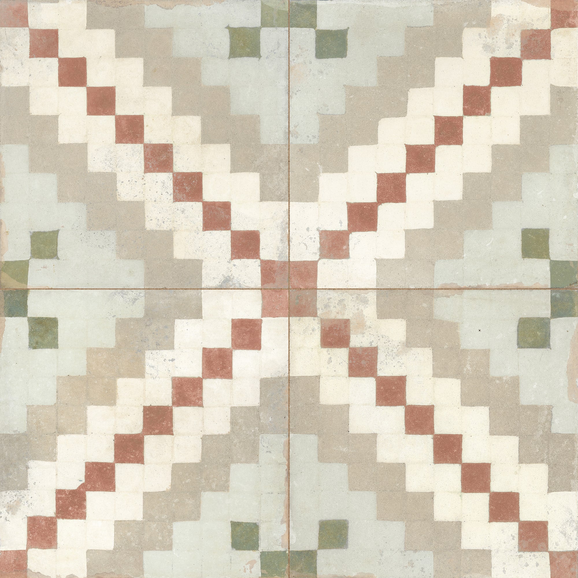 Carrelage Vintage effet Carreau ciment Multicolore Ardessa 22,3x22,3x0,9 cm Morava - Sol et mur intérieur