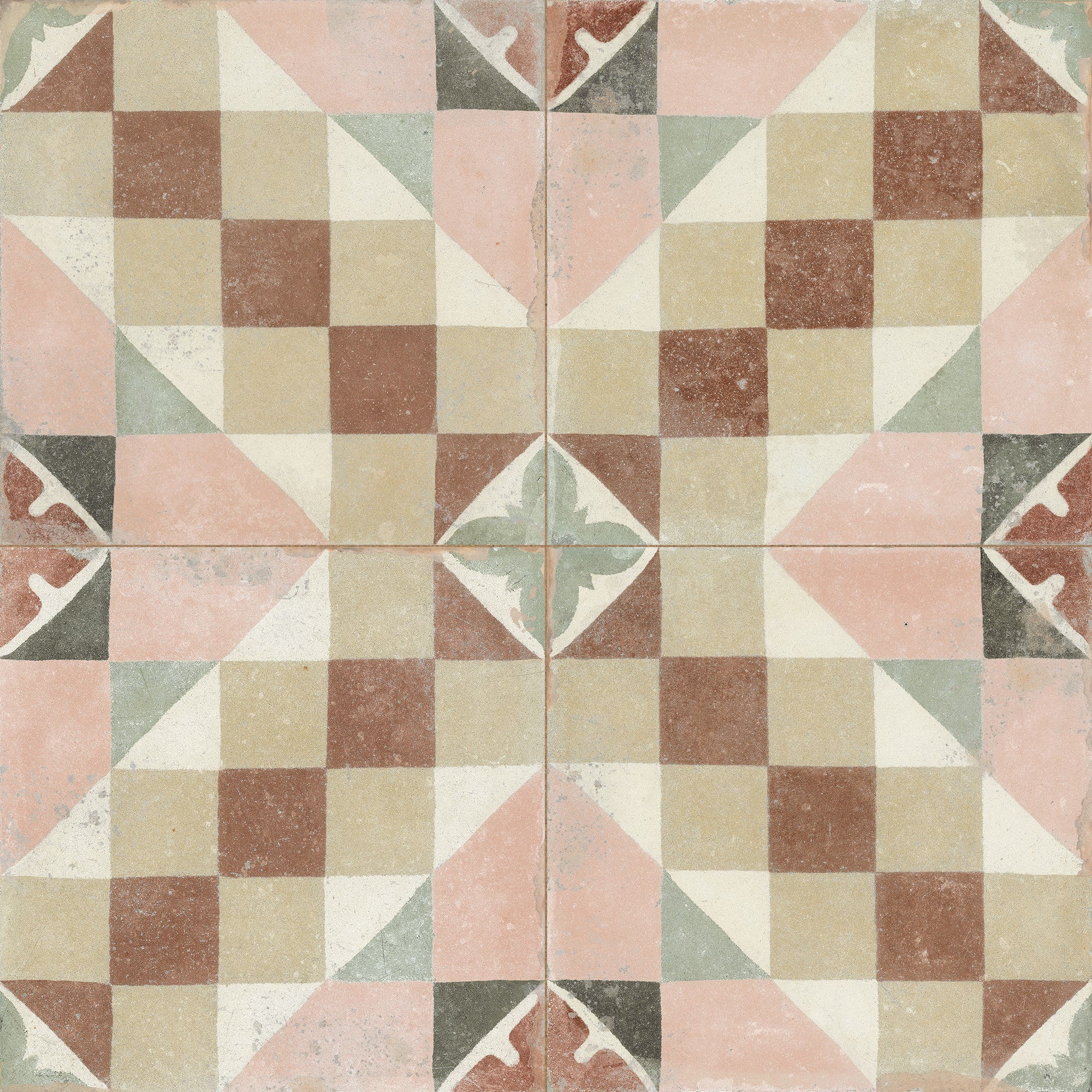 Carrelage Vintage effet Carreau ciment Multicolore Valterra 22,3x22,3x0,9 cm Morava - Sol et mur intérieur