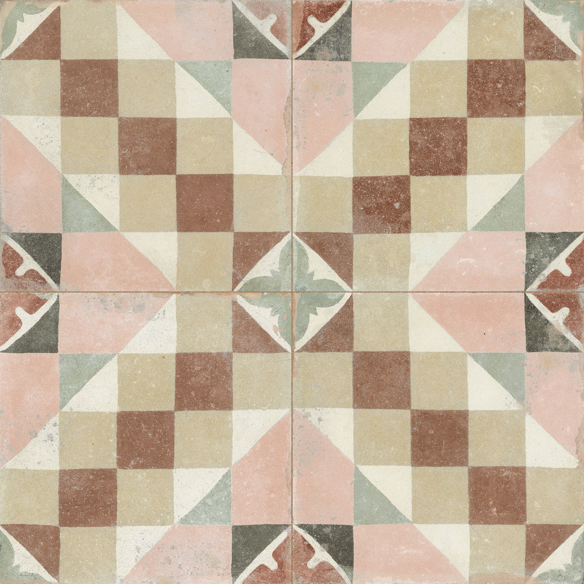 Carrelage Vintage effet Carreau ciment Multicolore Valterra 22,3x22,3x0,9 cm Morava - Sol et mur intérieur