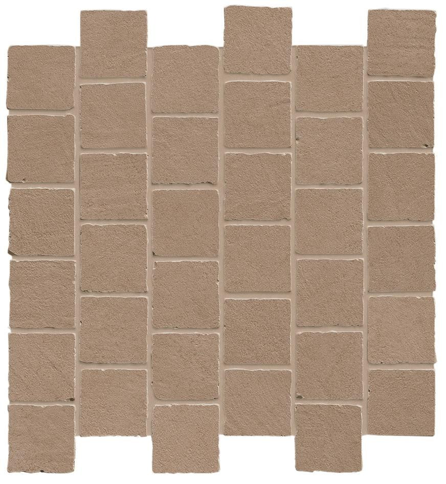 Mosaïque effet Béton Beige Argile Quadra 31x31x0,9 cm Mat Benzaro - Sol et mur intérieur