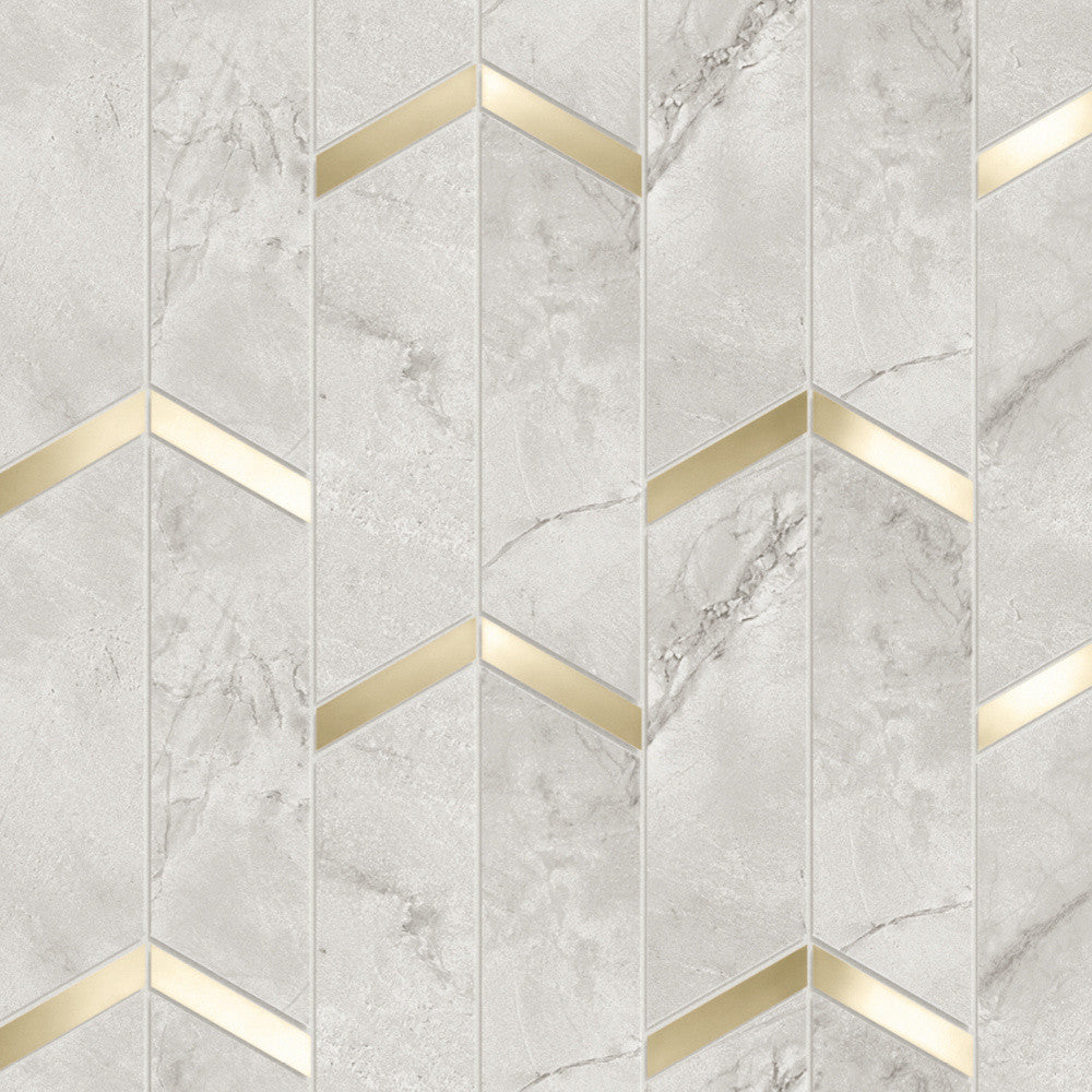 Mosaïque effet Marbre Gris Mist Arrow 46,3x19,2x0,9 cm Brillant Montira - Mur intérieur