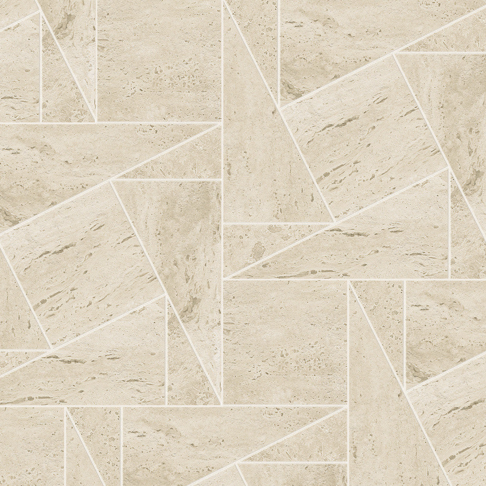 Mosaïque effet Travertin Grège Twist 26x22x0,9 cm Mat Neravio - Mur intérieur