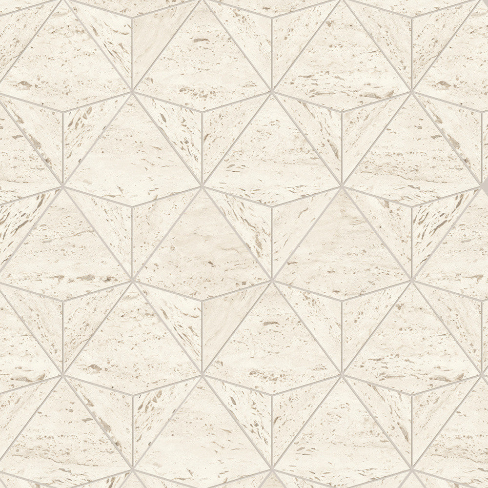 Mosaïque effet Travertin Blanc Prism 41x28x0,9 cm Mat Neravio - Mur intérieur