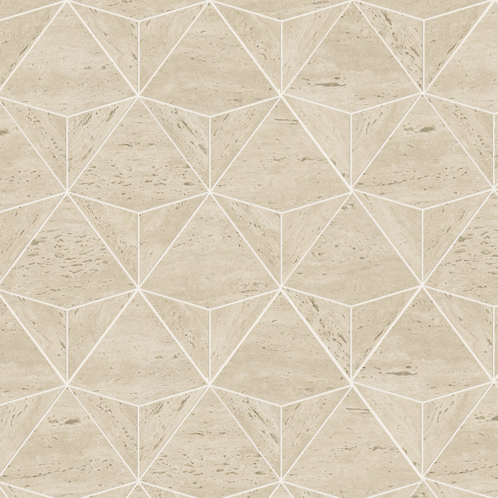 Mosaïque effet Travertin Grège Prism 41x28x0,9 cm Mat Neravio - Mur intérieur