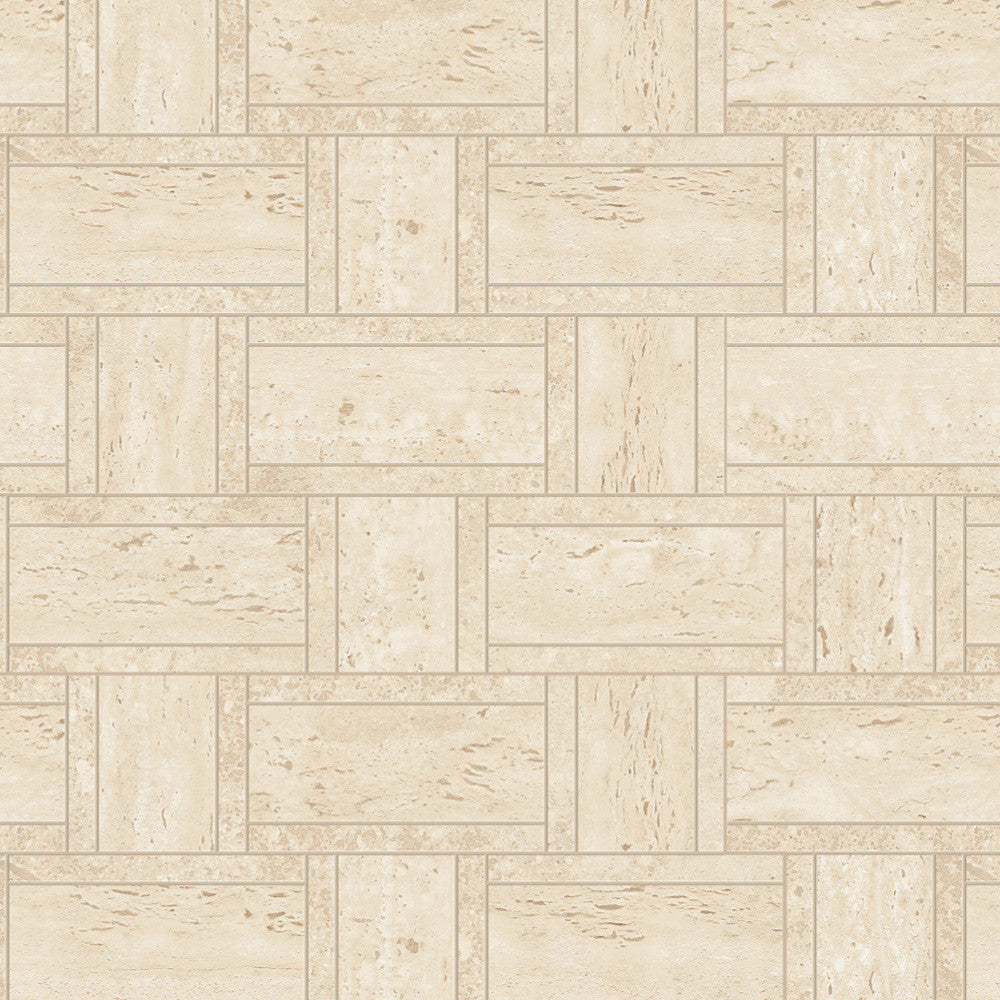 Mosaïque effet Travertin Beige Treccia 47x35x0,9 cm Mat Neravio - Mur intérieur