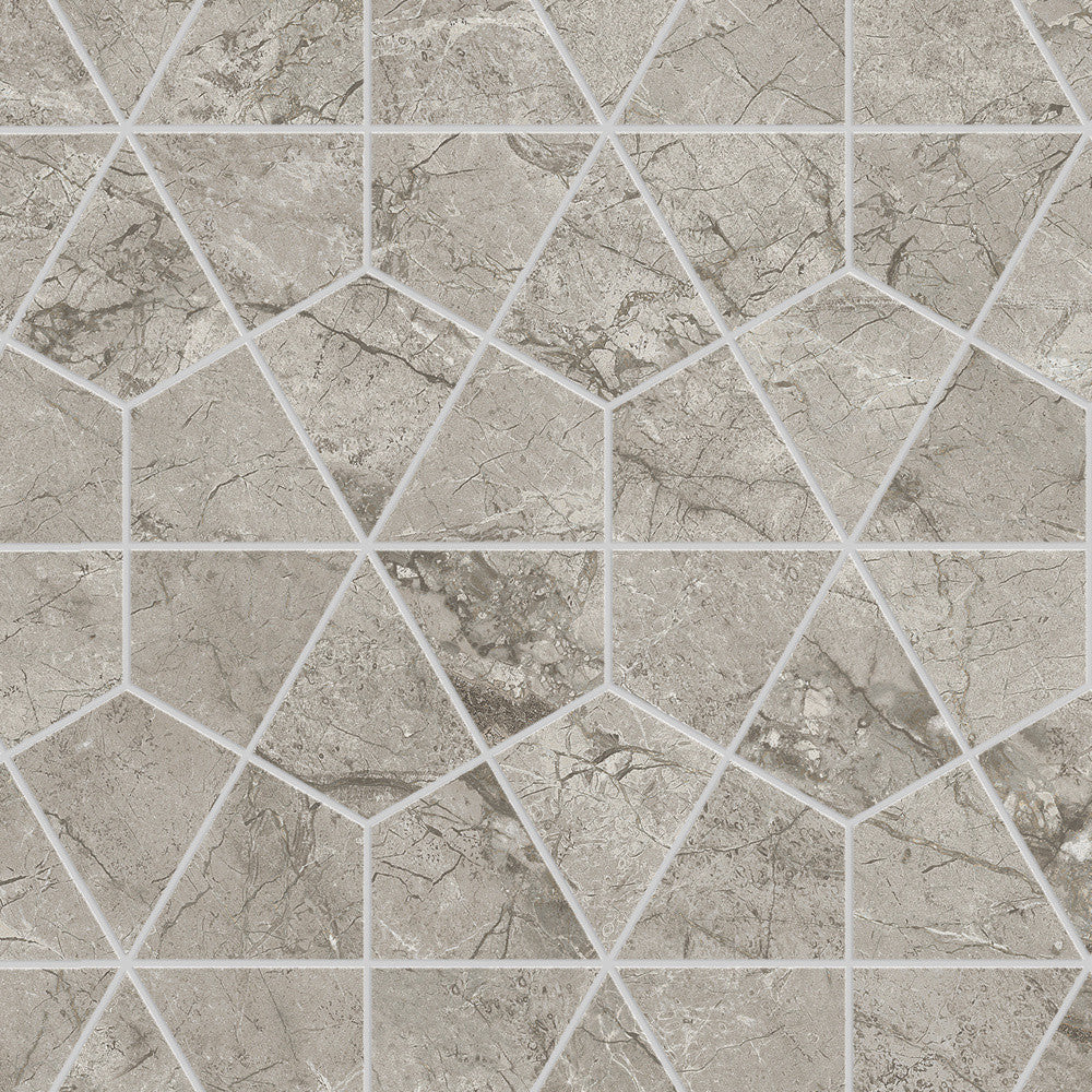 Mosaïque effet Marbre Gris Royal Hexa 46,6x40,3x0,9 cm Brillant Orsiano - Mur intérieur