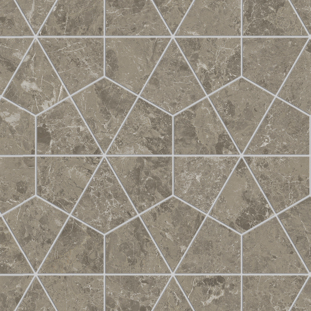 Mosaïque effet Marbre Gris Impérial Hexa 46,6x40,3x0,9 cm Brillant Orsiano - Mur intérieur