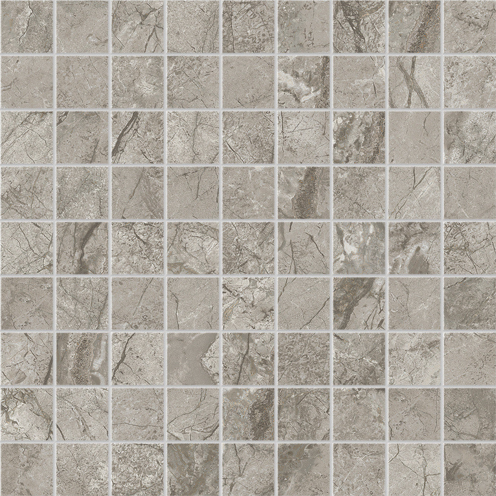 Mosaïque effet Marbre Gris Royal 3,5x3,5 cm Quadra 30x30x0,9 cm Mat Orsiano - Sol et mur intérieur