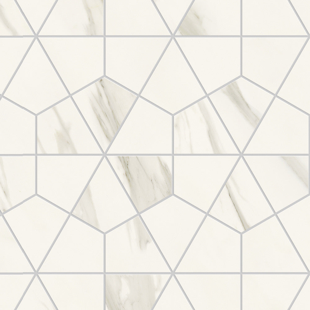 Mosaïque effet Marbre Blanc Calacatta Armonia Hexa 46,6x40,3x0,9 cm Brillant Orsiano - Mur intérieur