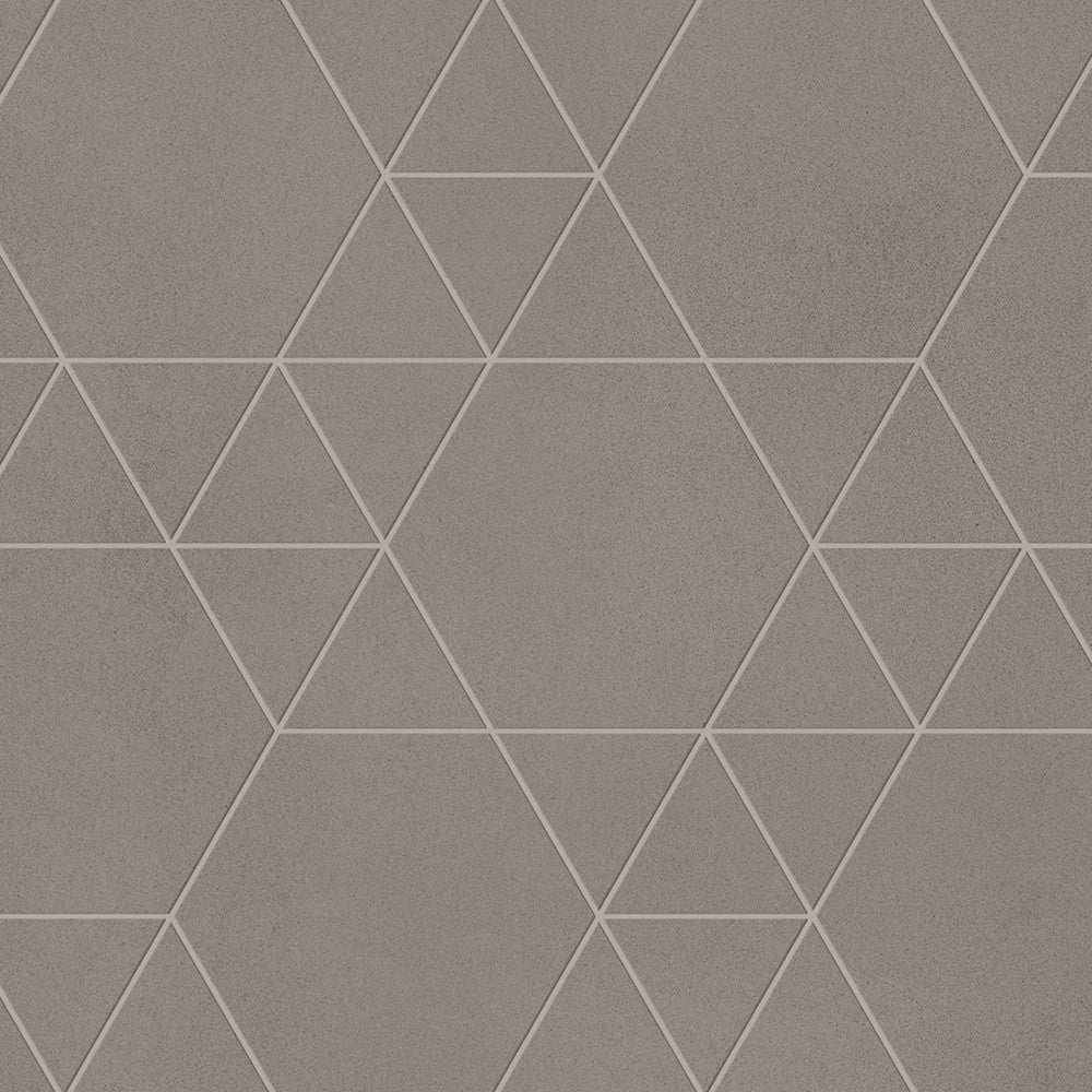 Mosaïque effet Béton Gris Ombre Hexatri 50,5x37,4x0,9 cm Mat Montera - Mur intérieur