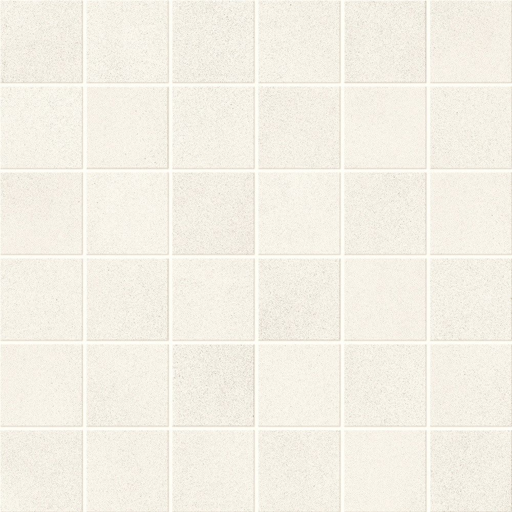 Mosaïque effet Béton Blanc Lin 4,8x4,8 cm Quadra 30x30x0,9 cm Mat Montera - Sol et mur intérieur