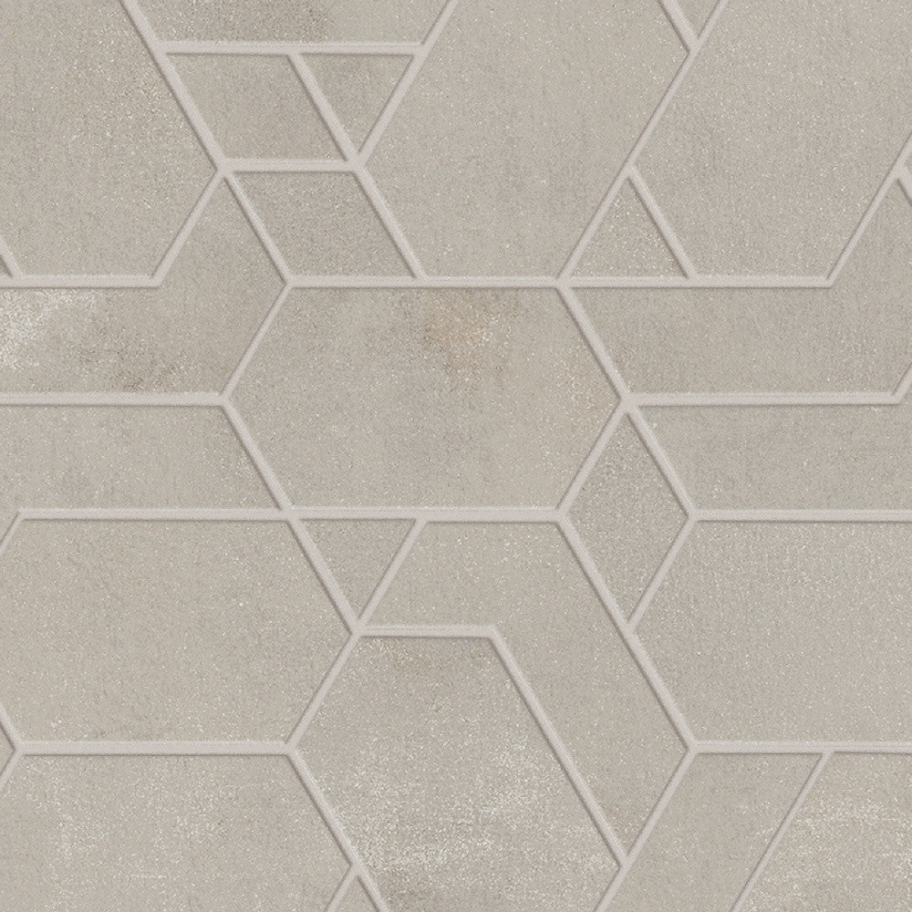 Mosaïque effet Béton Gris Brume Mix 33,5x31x0,9 cm Mat Gravino - Mur intérieur