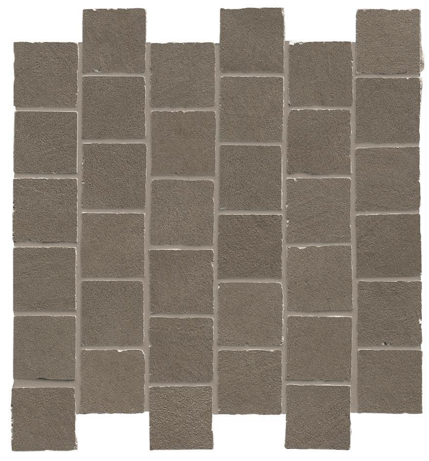 Mosaïque effet Béton Brun Terre Quadra 31x31x0,9 cm Mat Benzaro - Sol et mur intérieur