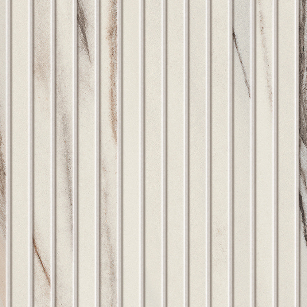 Mosaïque effet Marbre Blanc Aurora Riga 30,5x26x0,6 cm Brillant Magnaro - Mur intérieur