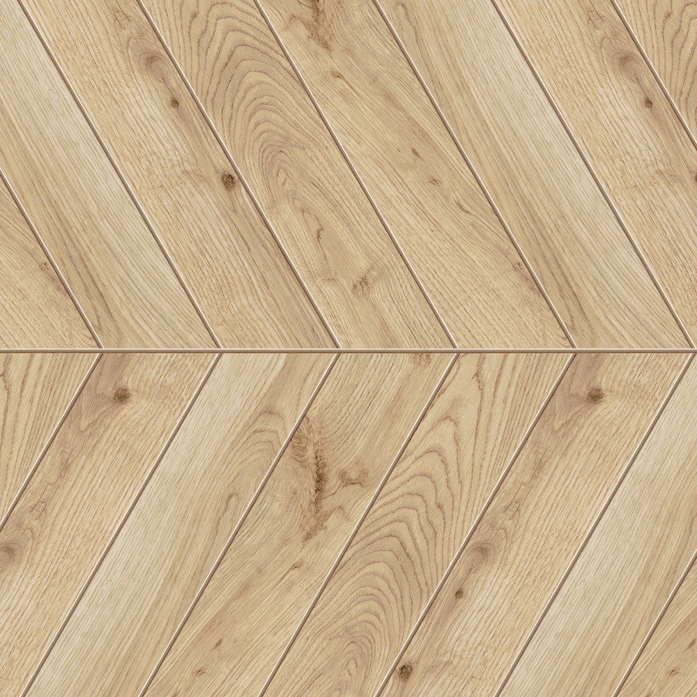 Carrelage effet Parquet Bois Chêne Ivoire Chevron Pointe de Hongrie 45x32,5x0,95 cm Mat Bravino - Sol et mur intérieur