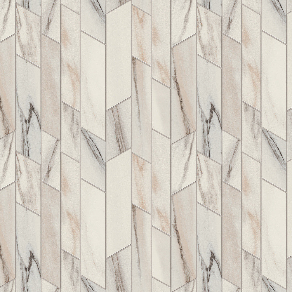 Mosaïque effet Marbre Blanc Aurora Para 31,8x26,1x0,9 cm Brillant Magnaro - Mur intérieur