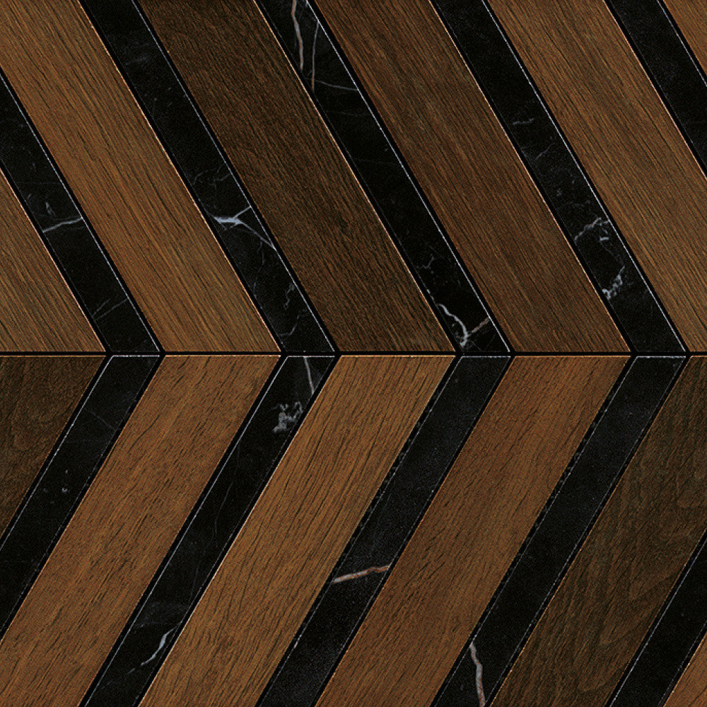 Carrelage effet Parquet Bois Chêne Cuir Chevron Pointe de Hongrie 29,4x28,7x0,95 cm Mat Lorenta - Sol et mur intérieur