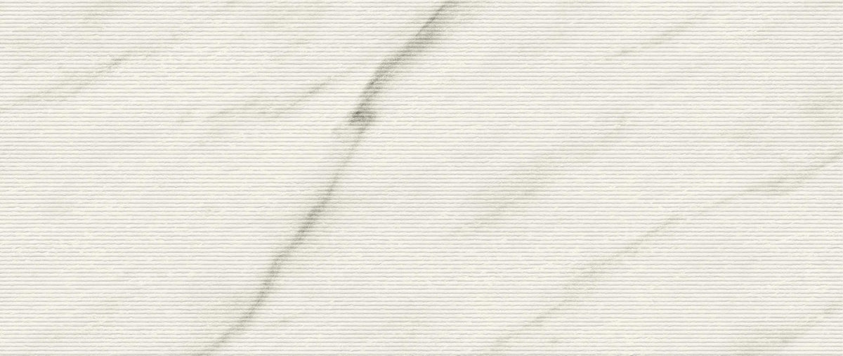 Carrelage effet Marbre 3D Blanc Calacatta Armonia Stripe 120x50x0,85 cm Mat Venerio - Mur intérieur