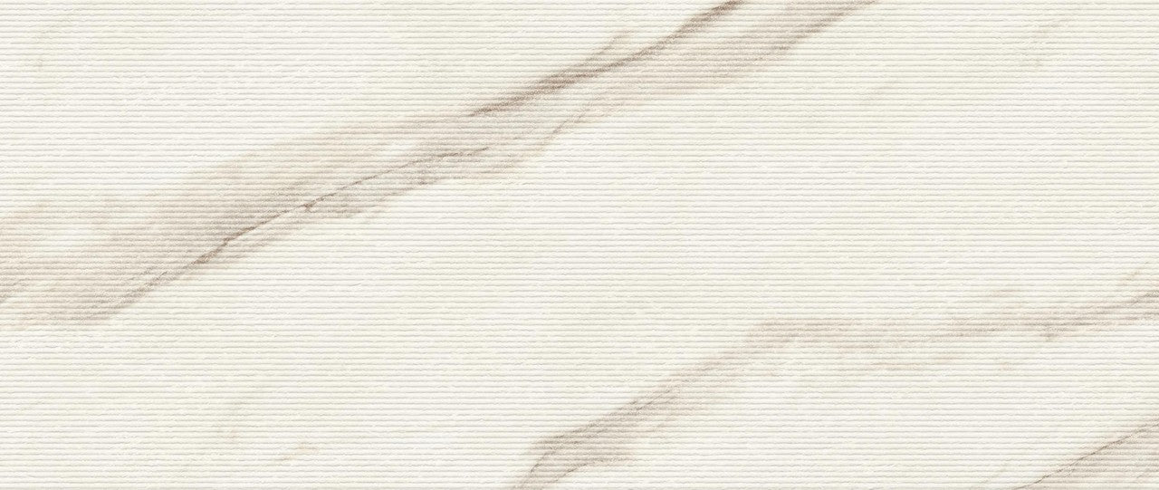 Carrelage effet Marbre 3D Blanc Calacatta Sublime Stripe 120x50x0,85 cm Mat Venerio - Mur intérieur