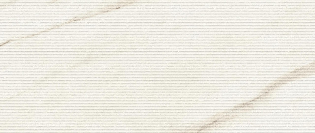 Carrelage effet Marbre 3D Blanc Calacatta Sublime Stripe 120x50x0,85 cm Mat Venerio - Mur intérieur