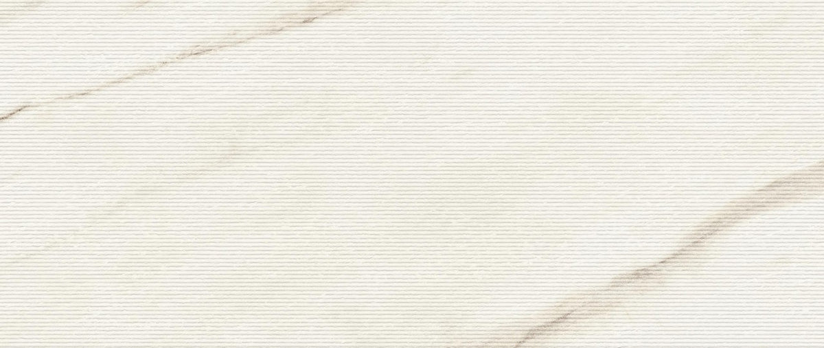 Carrelage effet Marbre 3D Blanc Calacatta Sublime Stripe 120x50x0,85 cm Mat Venerio - Mur intérieur