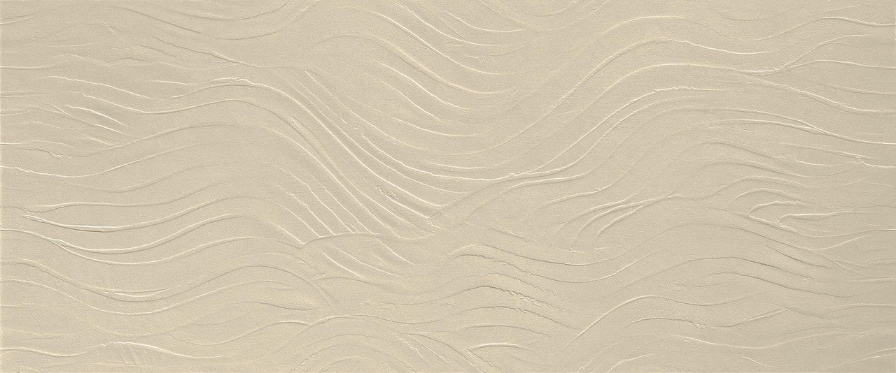 Carrelage effet Béton 3D Beige Chanvre Ocean 120x50x0,85 cm Mat Talvoro - Mur intérieur