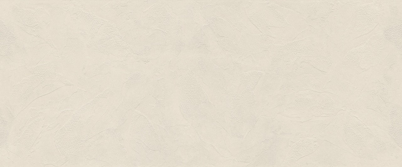 Carrelage effet Béton 3D Blanc Crème Art 120x50x0,85 cm Mat Talvoro - Mur intérieur