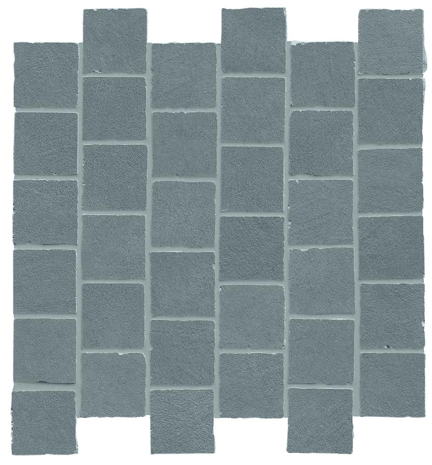 Mosaïque effet Béton Bleu Acier Quadra 31x31x0,9 cm Mat Benzaro - Sol et mur intérieur