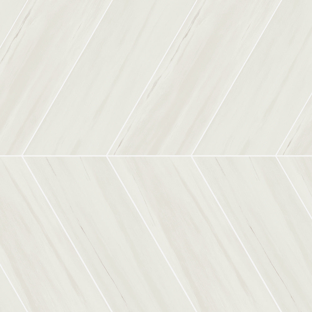 Mosaïque effet Marbre Blanc Dolomite Chevron 22,9x22,5x0,95 cm Brillant Marvillo - Mur intérieur