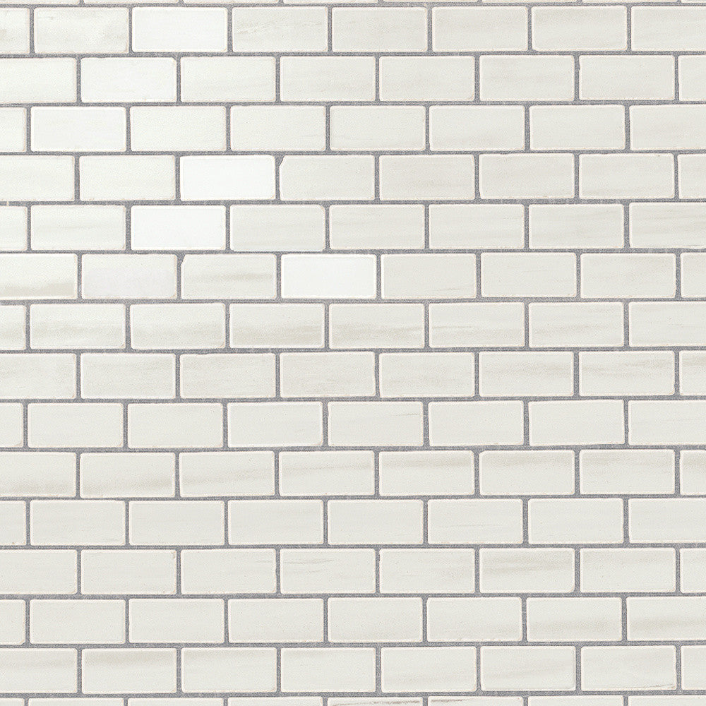 Mosaïque effet Marbre Bianco Dolomite 3,5x1,7 cm Rect 29,8x29,8x0,95 cm Brillant Marvillo - Sol et mur intérieur