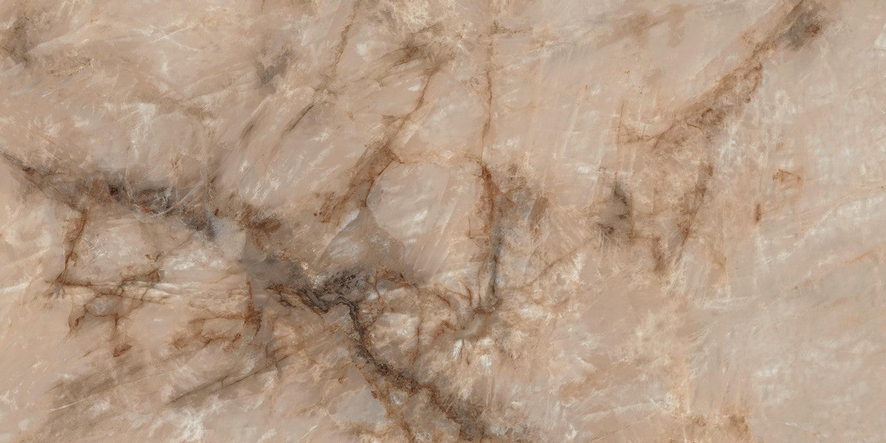 Carrelage effet Marbre Rose Sand 120x60x0,9 cm Brillant Sorvella - Sol et mur intérieur