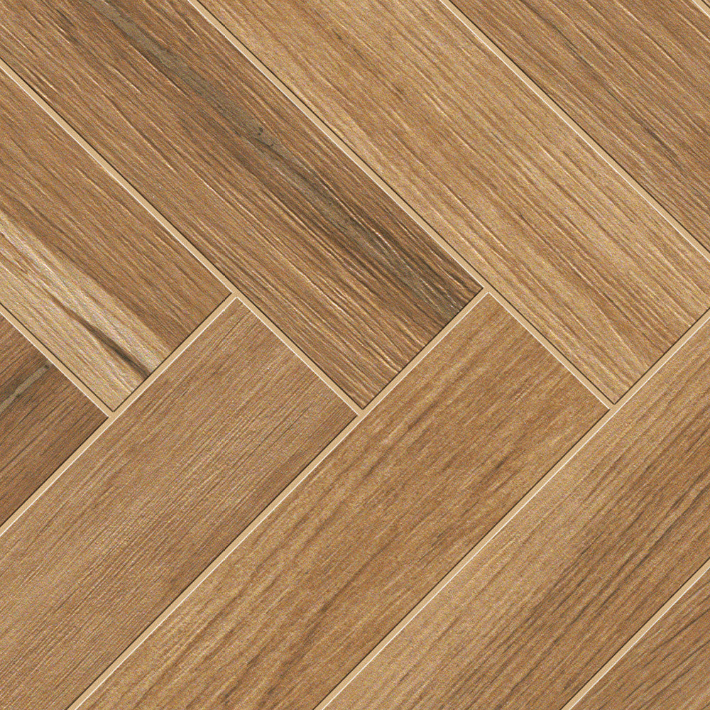 Carrelage effet Parquet Bois Chêne Ambre Bâtons Rompus 41,2x36,2x0,95 cm Mat Tarina - Sol et mur intérieur
