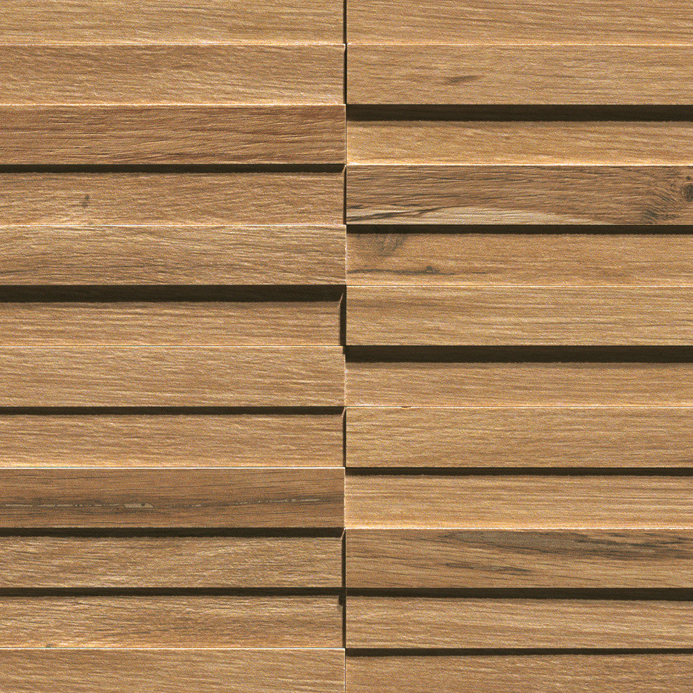 Carrelage effet Bois 3D Chêne Ambre 44x28,5x0,95 cm Mat Tarina - Mur intérieur