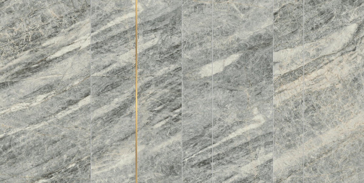 Carrelage effet Marbre Gris Celeste Ridge 118,2x59,5x0,9 cm Velours Sorvella - Mur intérieur