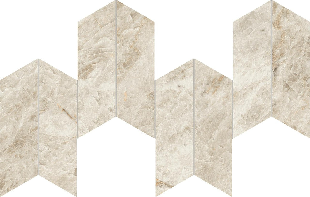 Mosaïque effet Marbre Blanc Impérial Arrow 46,3x17,5x0,9 cm Velours Sorvella - Mur intérieur