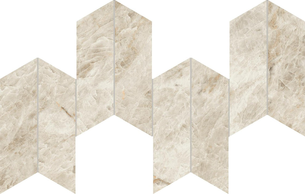 Mosaïque effet Marbre Blanc Impérial Arrow 46,3x17,5x0,9 cm Velours Sorvella - Mur intérieur