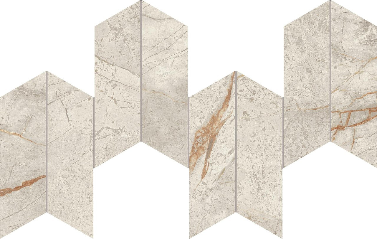 Mosaïque effet Marbre Blanc Himalaya Arrow 46,3x17,5x0,9 cm Velours Sorvella - Mur intérieur