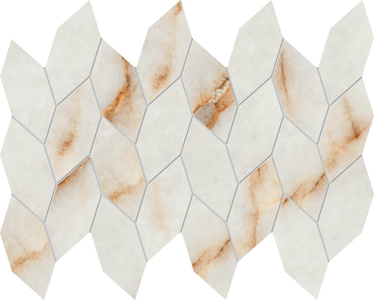 Mosaïque effet Marbre Blanc Cristallo Nav 35x27,6x0,9 cm Brillant Sorvella - Mur intérieur