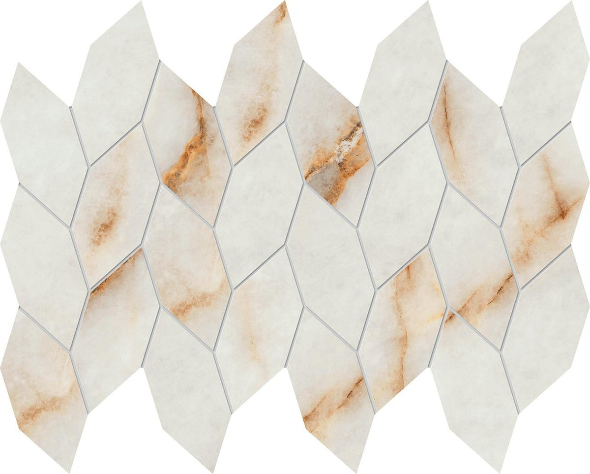 Mosaïque effet Marbre Blanc Cristallo Nav 35x27,6x0,9 cm Brillant Sorvella - Mur intérieur